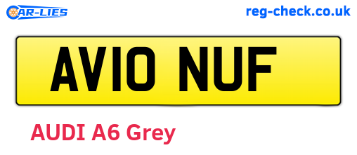 AV10NUF are the vehicle registration plates.
