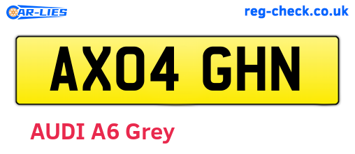 AX04GHN are the vehicle registration plates.