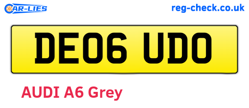 DE06UDO are the vehicle registration plates.