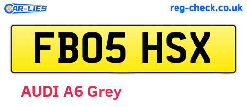 FB05HSX are the vehicle registration plates.