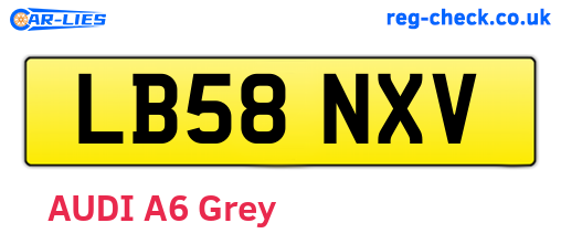 LB58NXV are the vehicle registration plates.