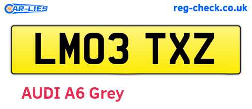 LM03TXZ are the vehicle registration plates.