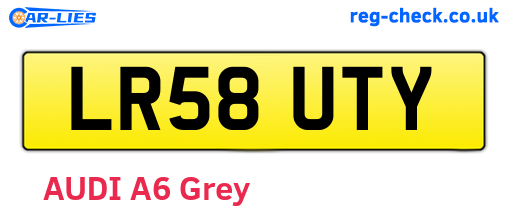 LR58UTY are the vehicle registration plates.