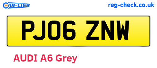 PJ06ZNW are the vehicle registration plates.