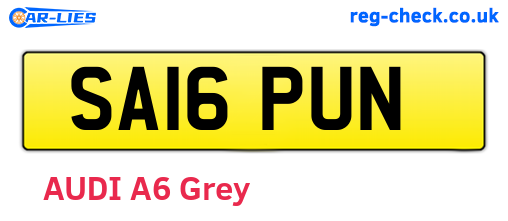 SA16PUN are the vehicle registration plates.