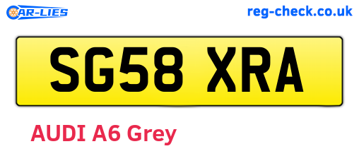 SG58XRA are the vehicle registration plates.