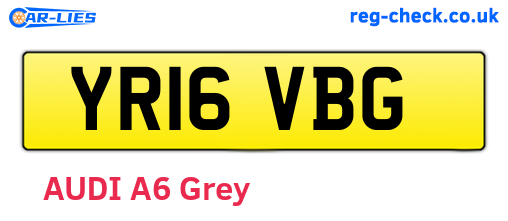 YR16VBG are the vehicle registration plates.