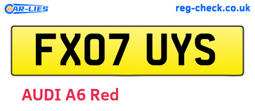 FX07UYS are the vehicle registration plates.
