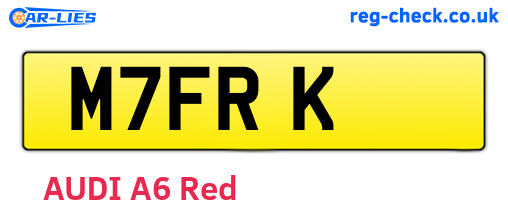 M7FRK are the vehicle registration plates.