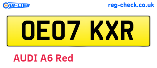 OE07KXR are the vehicle registration plates.