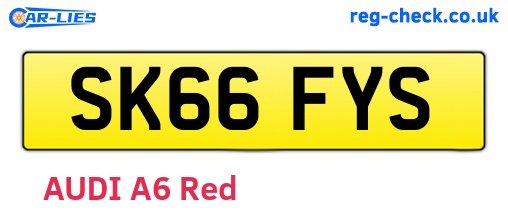 SK66FYS are the vehicle registration plates.