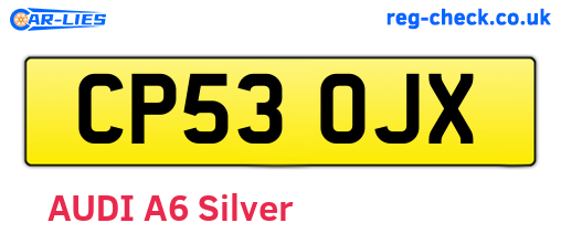 CP53OJX are the vehicle registration plates.