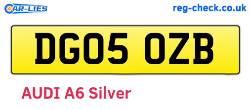 DG05OZB are the vehicle registration plates.