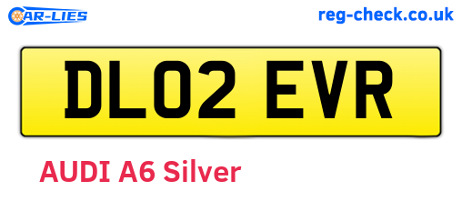 DL02EVR are the vehicle registration plates.