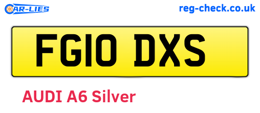 FG10DXS are the vehicle registration plates.