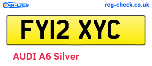 FY12XYC are the vehicle registration plates.