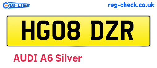HG08DZR are the vehicle registration plates.