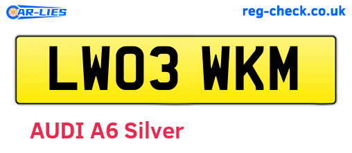 LW03WKM are the vehicle registration plates.