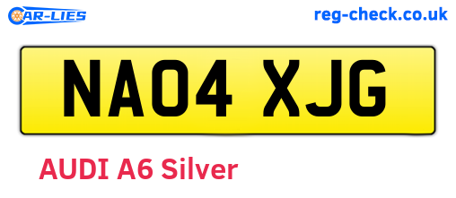 NA04XJG are the vehicle registration plates.