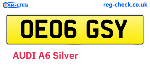 OE06GSY are the vehicle registration plates.