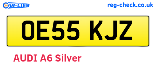 OE55KJZ are the vehicle registration plates.