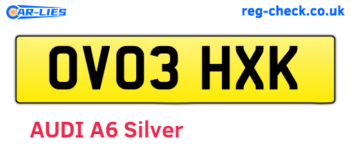 OV03HXK are the vehicle registration plates.
