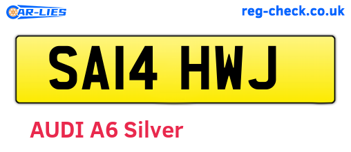 SA14HWJ are the vehicle registration plates.