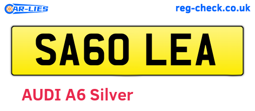 SA60LEA are the vehicle registration plates.
