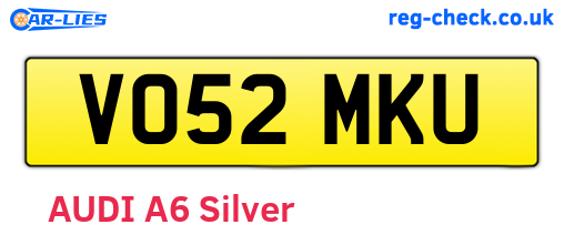 VO52MKU are the vehicle registration plates.