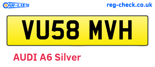 VU58MVH are the vehicle registration plates.