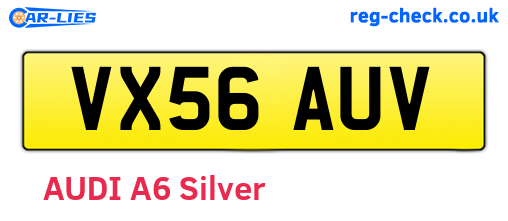 VX56AUV are the vehicle registration plates.
