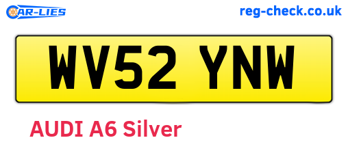 WV52YNW are the vehicle registration plates.