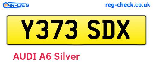 Y373SDX are the vehicle registration plates.
