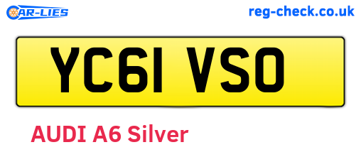 YC61VSO are the vehicle registration plates.