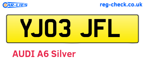 YJ03JFL are the vehicle registration plates.