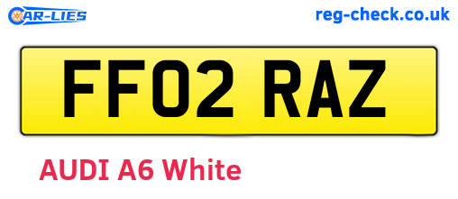 FF02RAZ are the vehicle registration plates.