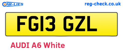 FG13GZL are the vehicle registration plates.