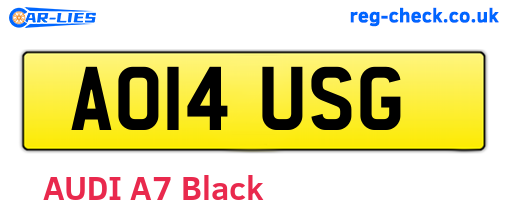 AO14USG are the vehicle registration plates.