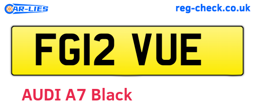 FG12VUE are the vehicle registration plates.