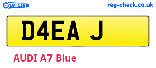 D4EAJ are the vehicle registration plates.