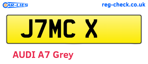 J7MCX are the vehicle registration plates.