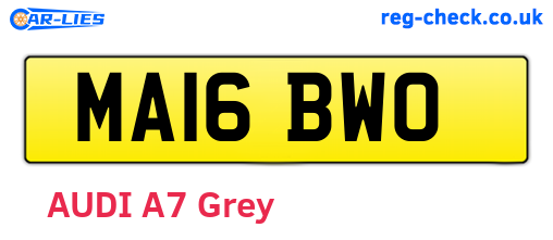 MA16BWO are the vehicle registration plates.