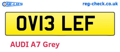 OV13LEF are the vehicle registration plates.