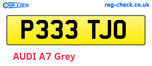P333TJO are the vehicle registration plates.
