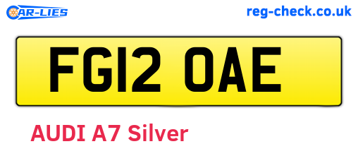 FG12OAE are the vehicle registration plates.
