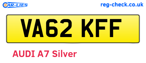 VA62KFF are the vehicle registration plates.