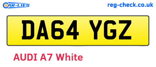 DA64YGZ are the vehicle registration plates.