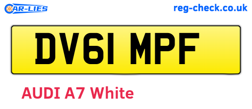 DV61MPF are the vehicle registration plates.