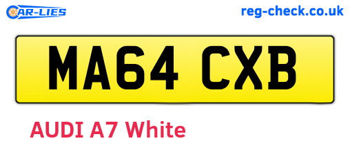 MA64CXB are the vehicle registration plates.