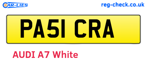 PA51CRA are the vehicle registration plates.